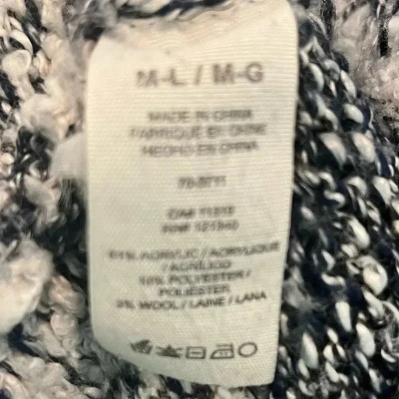 Garage Sweater Navy Blue Dark Grey and White Pattern M/L - Picture 8 of 9